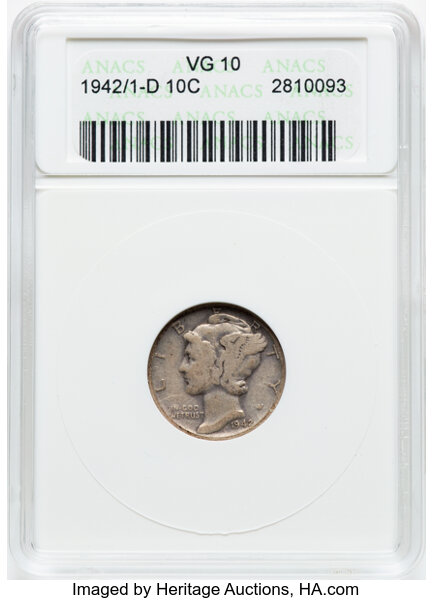 1942/1-D 10c Overdate, FS-101 MS thumbnail 2
