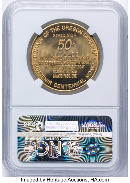 1959 SC$1 Oregon Statehood, Buchana-Ike, Gold, HK-554 MS thumbnail 4