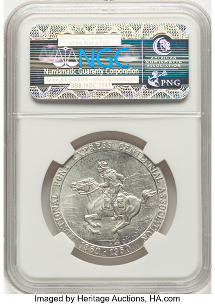 1960 SC$1 Pony Express, Official, Silver, HK-582 MS thumbnail 3