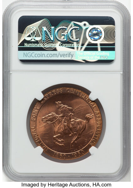 1960 SC$1 Pony Express, Official, Bronze, HK-583 MS RD thumbnail 3