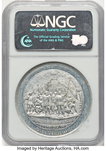 1892-93 SC$1 Columbian Expo, World Globe, Aluminum, HK-174 MS thumbnail 8