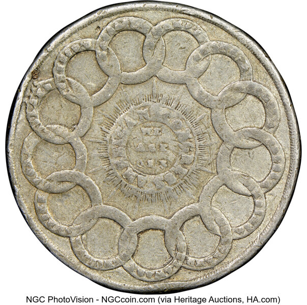 (Dated 1776) SC$1 Continental Dollar Restrike, Lead, HK-856 MS thumbnail 2