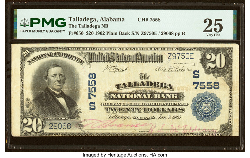 1902 $20  3rd Charter Period, 3rd Issue, Plain Back (Fr. 650) thumbnail 3