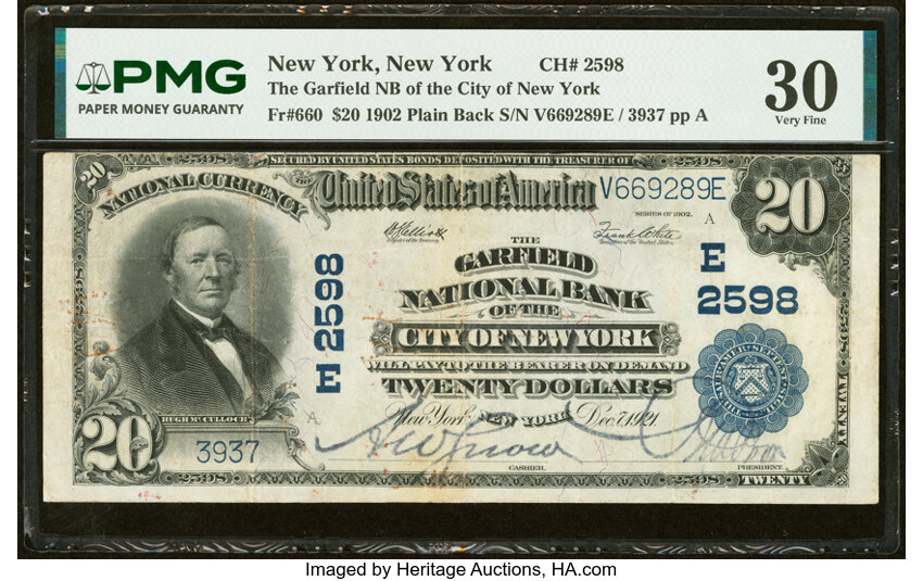 1902 $20  3rd Charter Period, 3rd Issue, Plain Back (Fr. 660) thumbnail 2