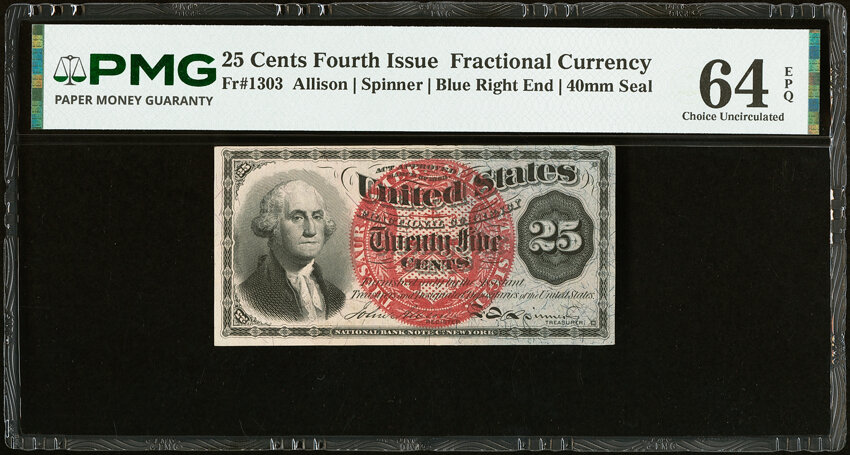  25c Bust of George Washington (Fr. 1303) thumbnail 2