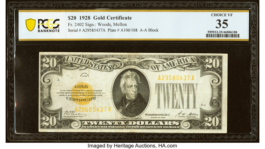 1928 $20  (Fr. 2402) thumbnail 2