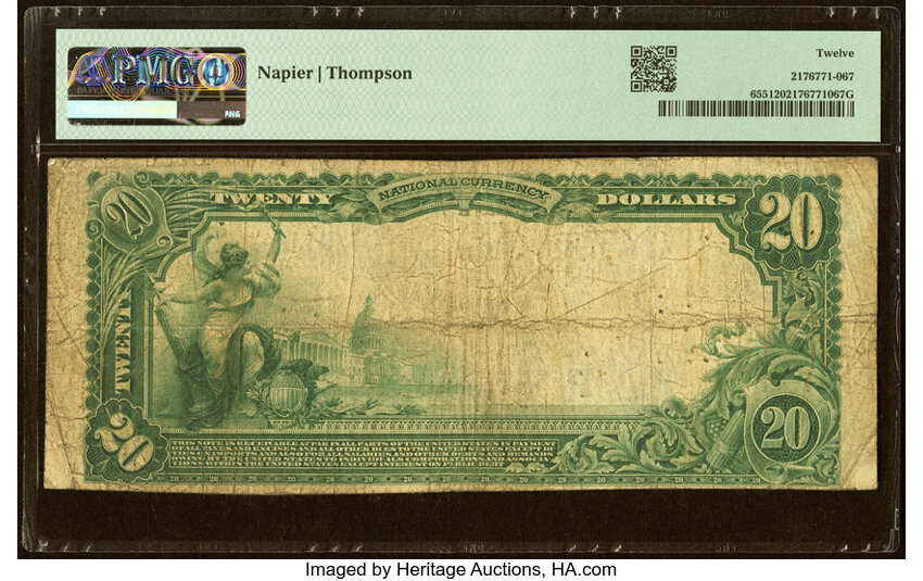 1902 $20  3rd Charter Period, 3rd Issue, Plain Back (Fr. 655) thumbnail 6