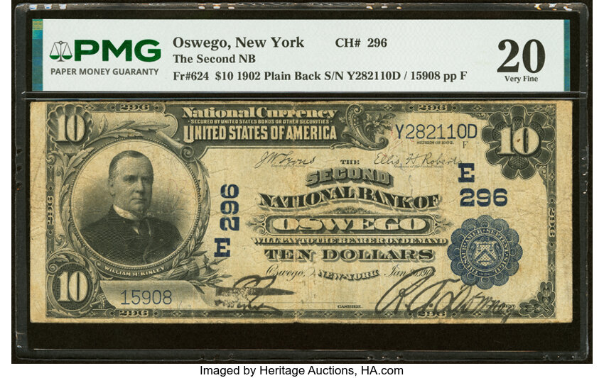 1902 $10  3rd Charter Period, 3rd Issue, Plain Back (Fr. 624) thumbnail 3