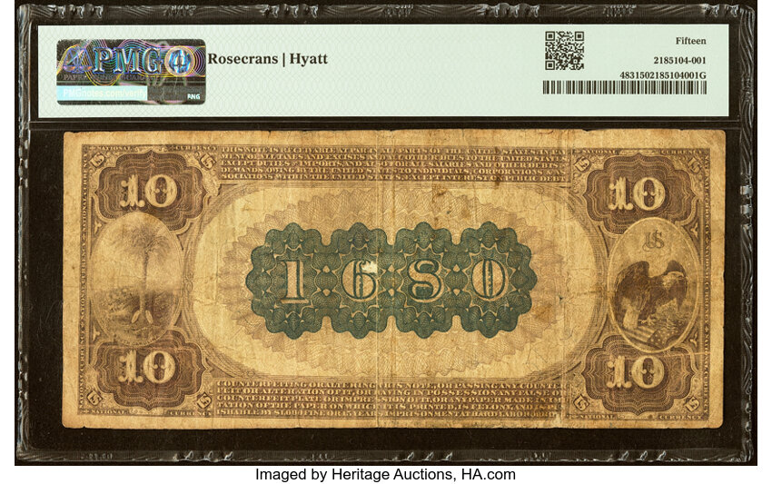 1882 $10  2nd Charter Period, 1st Issue, Brown Back (Fr. 483) thumbnail 7
