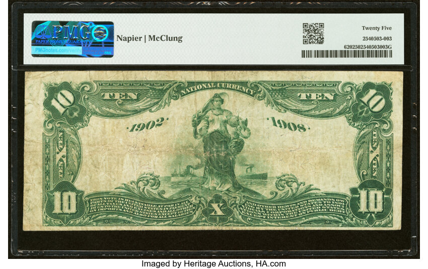 1902 $10  3rd Charter Period, 2nd Issue, Date Back (Fr. 620) thumbnail 13