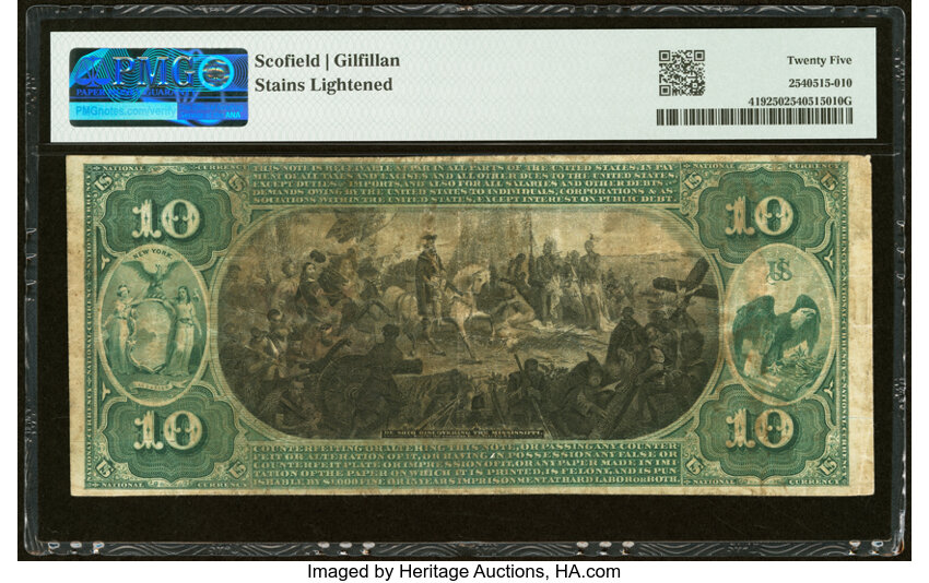 1875 $10  1st Charter Period, Scalloped Seal (Fr. 419) thumbnail 10