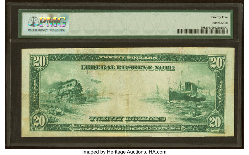 1914 $20  Blue Seal, Minneapolis (Fr. 998) thumbnail 3