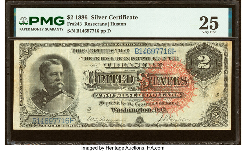 1886 $2  (Fr. 243) thumbnail 2