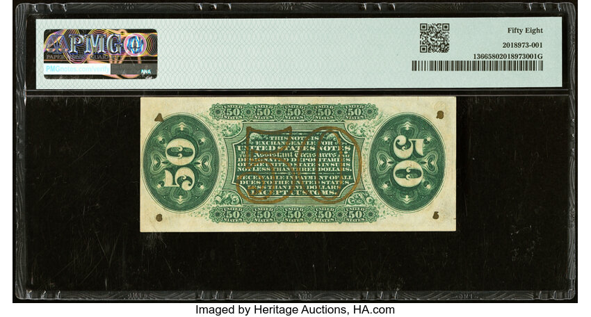  50c Seated Figure of Justice (Fr. 1366) thumbnail 4