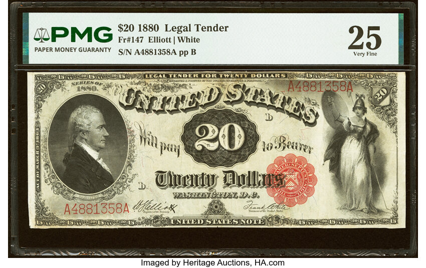 1880 $20  Mule (Fr. 147m) thumbnail 2