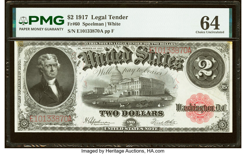 1917 $2  Mule (Fr. 60m) thumbnail 2