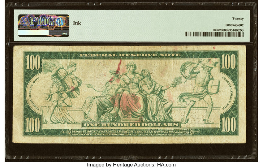 1914 $100  Blue Seal, Cleveland (Fr. 1096) thumbnail 5