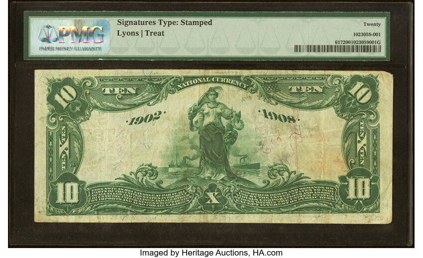 1902 $10  3rd Charter Period, 2nd Issue, Date Back (Fr. 617) thumbnail 15