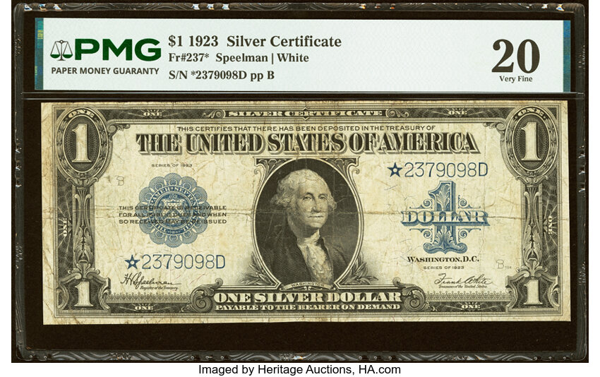 1923 $1  Star Replacement (Fr. 237*) thumbnail 2