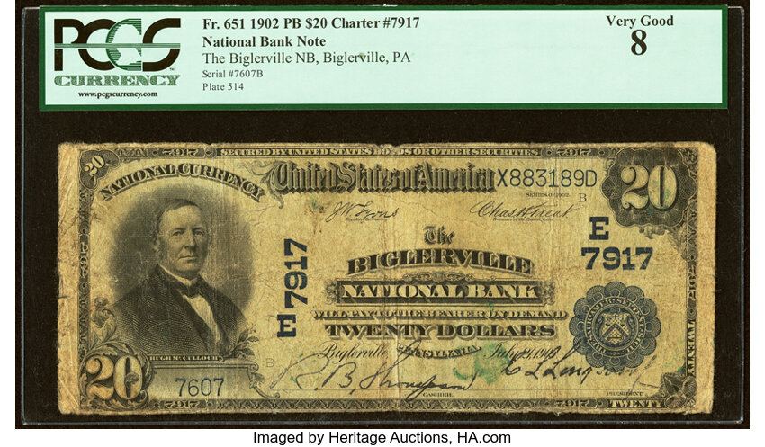 1902 $20  3rd Charter Period, 3rd Issue, Plain Back (Fr. 651) thumbnail 2