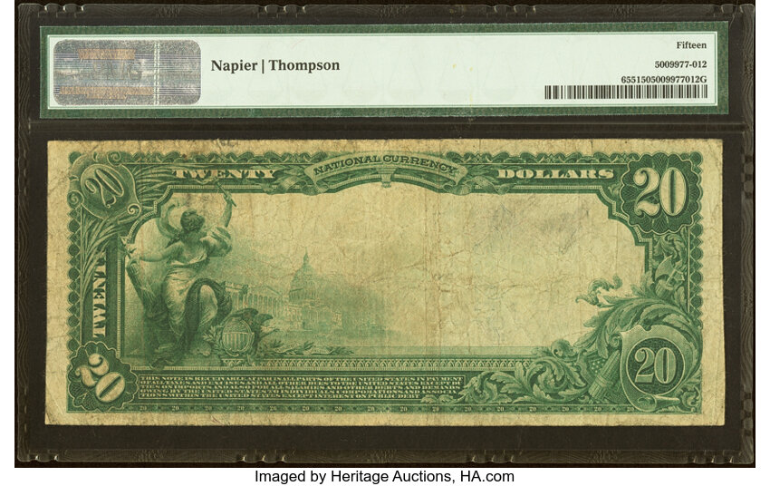 1902 $20  3rd Charter Period, 3rd Issue, Plain Back (Fr. 655) thumbnail 7