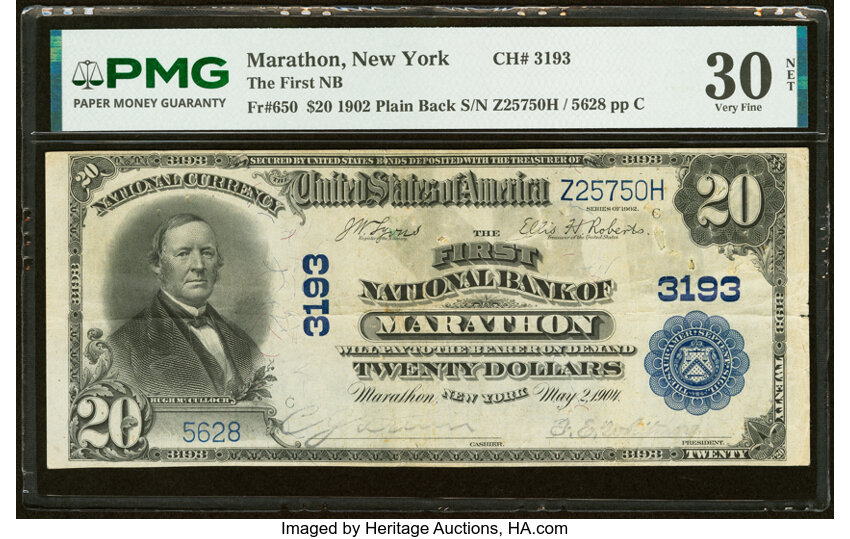 1902 $20  3rd Charter Period, 3rd Issue, Plain Back (Fr. 650) thumbnail 2