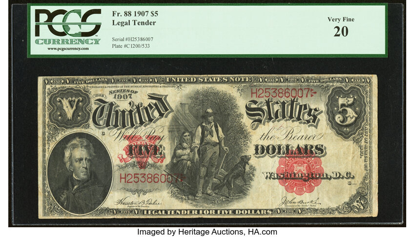 1907 $5  (Fr. 88) thumbnail 2