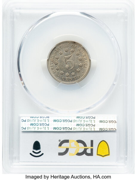 1867 5c No Rays MS65 CAC thumbnail 18
