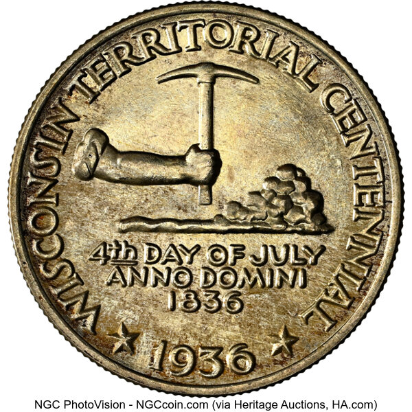 1936 50c Wisconsin MS67 CAC thumbnail 2