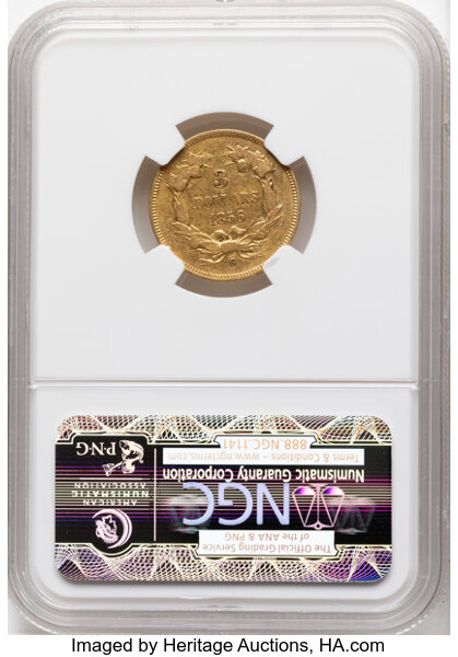 Three Dollar Gold Princess $3  1854-1889 [Type] VF30 thumbnail 2