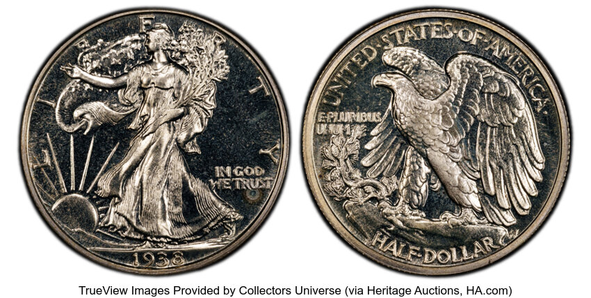 Walking Liberty Half Dollar Set 50c 7 Coins PR thumbnail 15