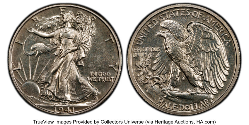 Walking Liberty Half Dollar Set 50c 7 Coins PR thumbnail 17