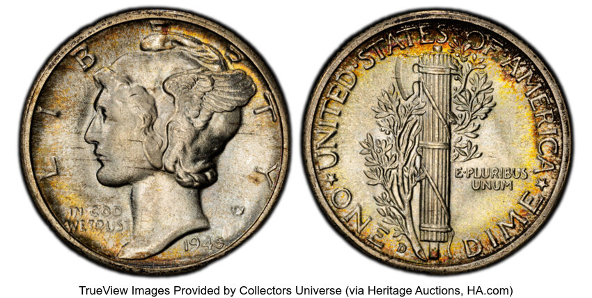 1945-D 10c MS FB thumbnail 3