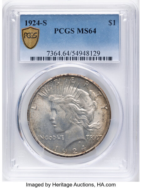 1924-S $1 MS64 CAC thumbnail 2
