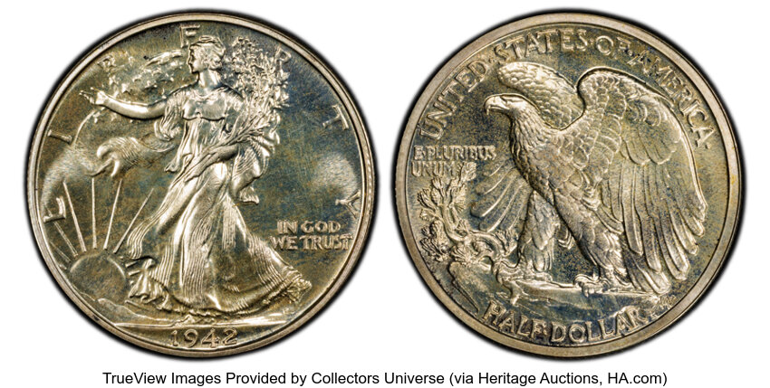 Walking Liberty Half Dollar Set 50c 7 Coins PR thumbnail 19