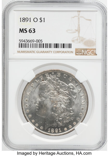 1891-O $1  Clashed Dies, VAM-14A MS thumbnail 4
