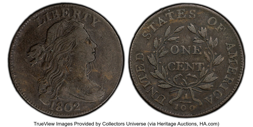 1802 1c Normal Reverse, S-227  MS BN thumbnail 2