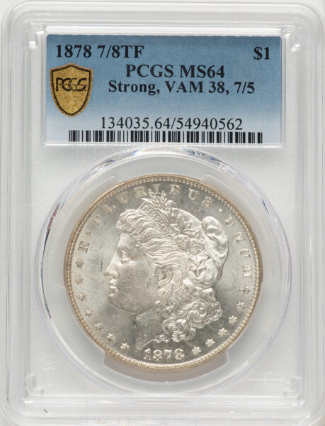 1878 7/8TF $1  Strong, 7/5, VAM-38 MS64 thumbnail 4
