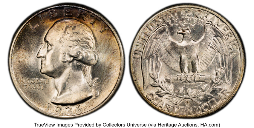 1936-D 25c MS thumbnail 3