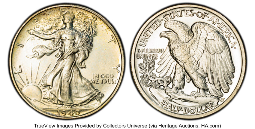 Walking Liberty Half Dollar Set 50c 7 Coins PR thumbnail 18
