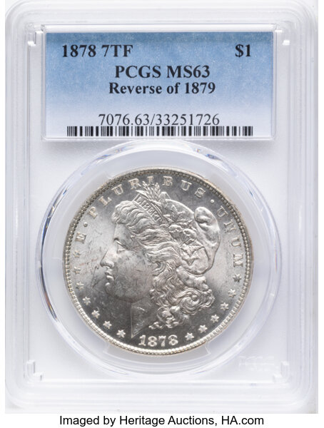 1878 7TF $1  Reverse of 1879 MS thumbnail 13