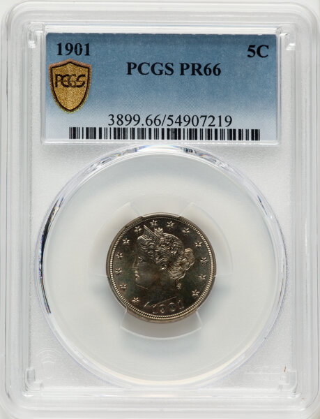1901 5c PR66 CAC thumbnail 2