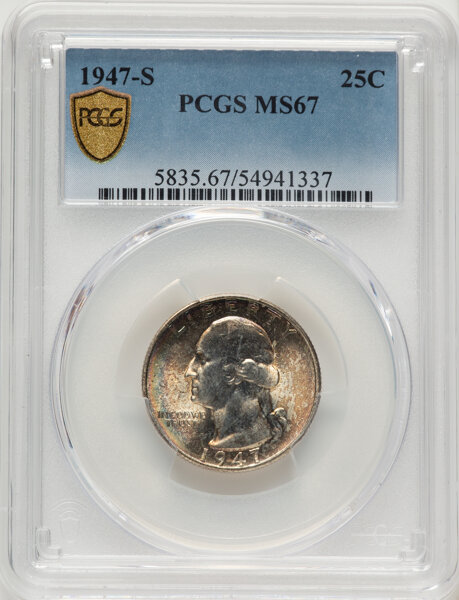 1947-S 25c MS67 thumbnail 2
