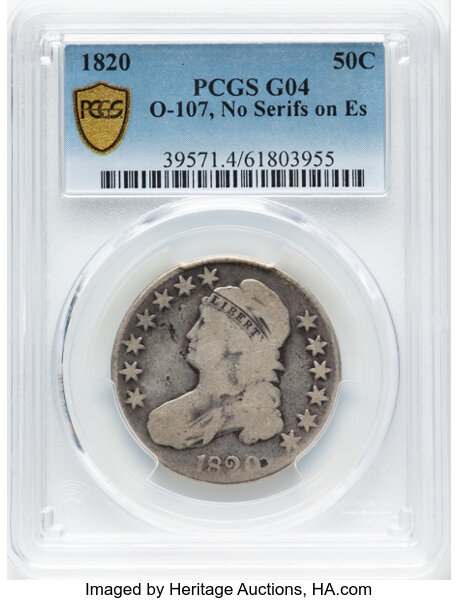 1820 50c No Serif on E's, O-107 MS thumbnail 5