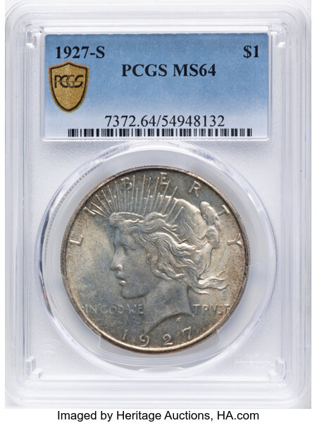 1927-S $1 MS64 CAC thumbnail 4