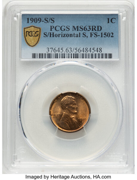 1909-S/S 1c Lincoln, S over Horizontal S, FS-1502 MS RD thumbnail 8