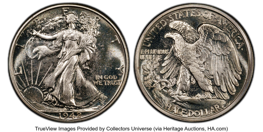 Walking Liberty Half Dollar Set 50c 7 Coins PR thumbnail 13