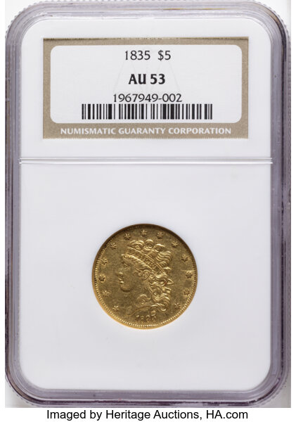 1835 $5  HM-8 MS thumbnail 2