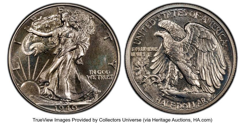 Walking Liberty Half Dollar Set 50c 7 Coins PR thumbnail 14