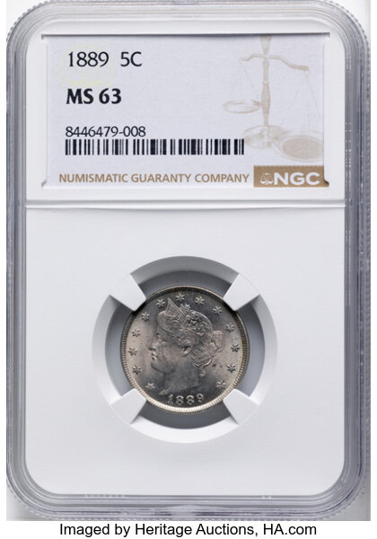 1889 5c Repunched Date, FS-301 MS thumbnail 2